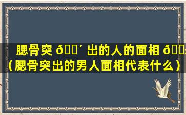 腮骨突 🌴 出的人的面相 🐱 （腮骨突出的男人面相代表什么）